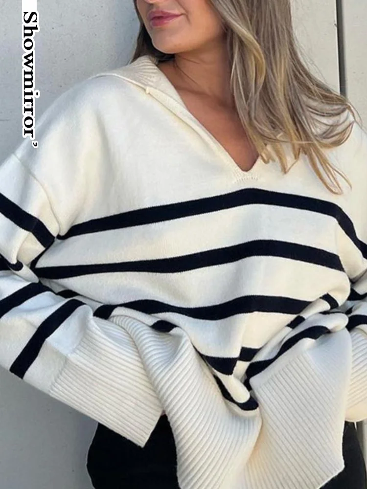 Showmirror Y2K Striped Knitted Sweaters Women Long Sleeve Pullover Top Fall Winter Vintage Loose Casual Sweater Jumpers AND
Showmirror Y2K Striped Knitted Sweaters Women Long Sleeve Pullover Top Fall Winter Vintage Loose Casual Sweater Jumpers AND