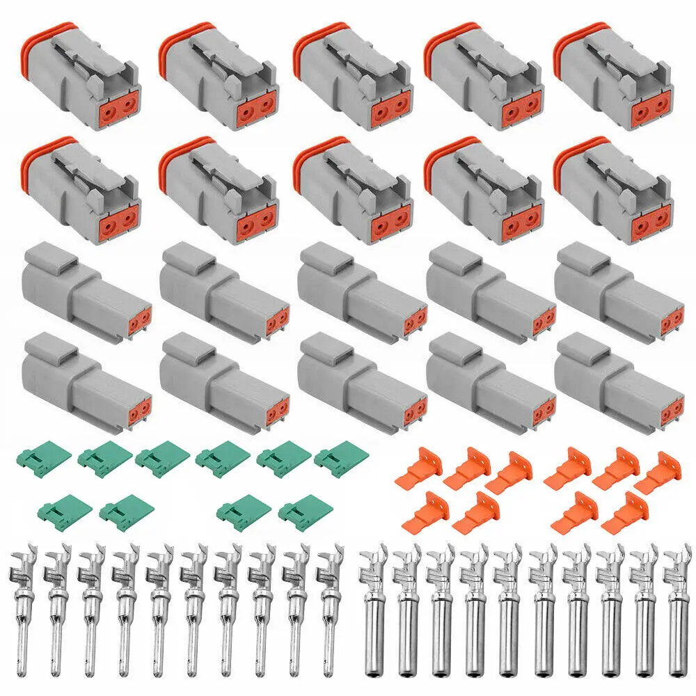 10 Set Wire Connector Waterproof Deutsch Connector DT 2Way Pin Male/Female Kit Electrical Plug Electrical Terminals for Cable
10 Set Wire Connector Waterproof Deutsch Connector DT 2Way Pin Male/Female Kit Electrical Plug Electrical Terminals for Cable
