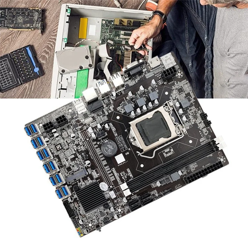 B75 12 PCIE to USB BTC Miner Motherboard+CPU+2X4G DDR3 RAM+CPU Fan+Thermal Grease+SATA Cable LGA1155 DDR3 Slot MSATA ETH
B75 12 PCIE to USB BTC Miner Motherboard+CPU+2X4G DDR3 RAM+CPU Fan+Thermal Grease+SATA Cable LGA1155 DDR3 Slot MSATA ETH