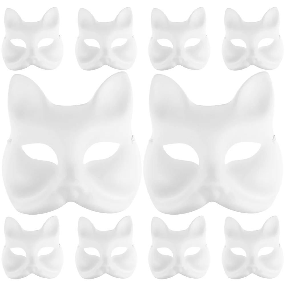 

10 шт. пустые маски ручной росписи Miss взрослые маскарадные наряды японская лисица бумажные бриллианты для женщин