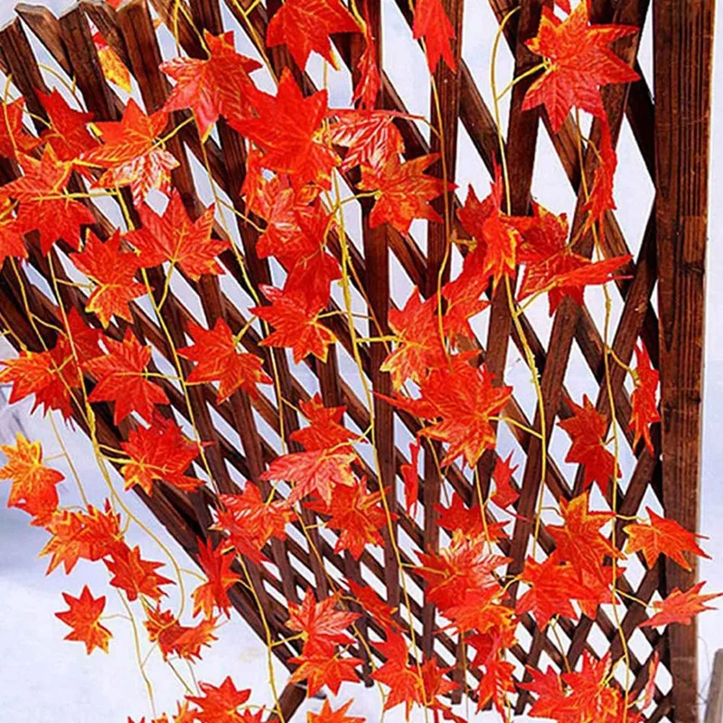 

24 Strands Fall Maple Leaves Autumn Ivy Garland Artificial Maple Vines Garland For Thanksgiving,Christmas,Home Decors