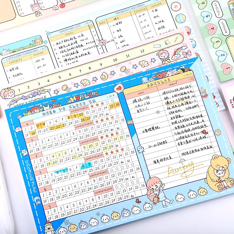 Korean Creativity B5 Cute Cartoon Daily Weekly Planner Students Schedule Office Learn Notebook Memo Pads Stationery Sticky Notes
Korean Creativity B5 Cute Cartoon Daily Weekly Planner Students Schedule Office Learn Notebook Memo Pads Stationery Sticky Notes