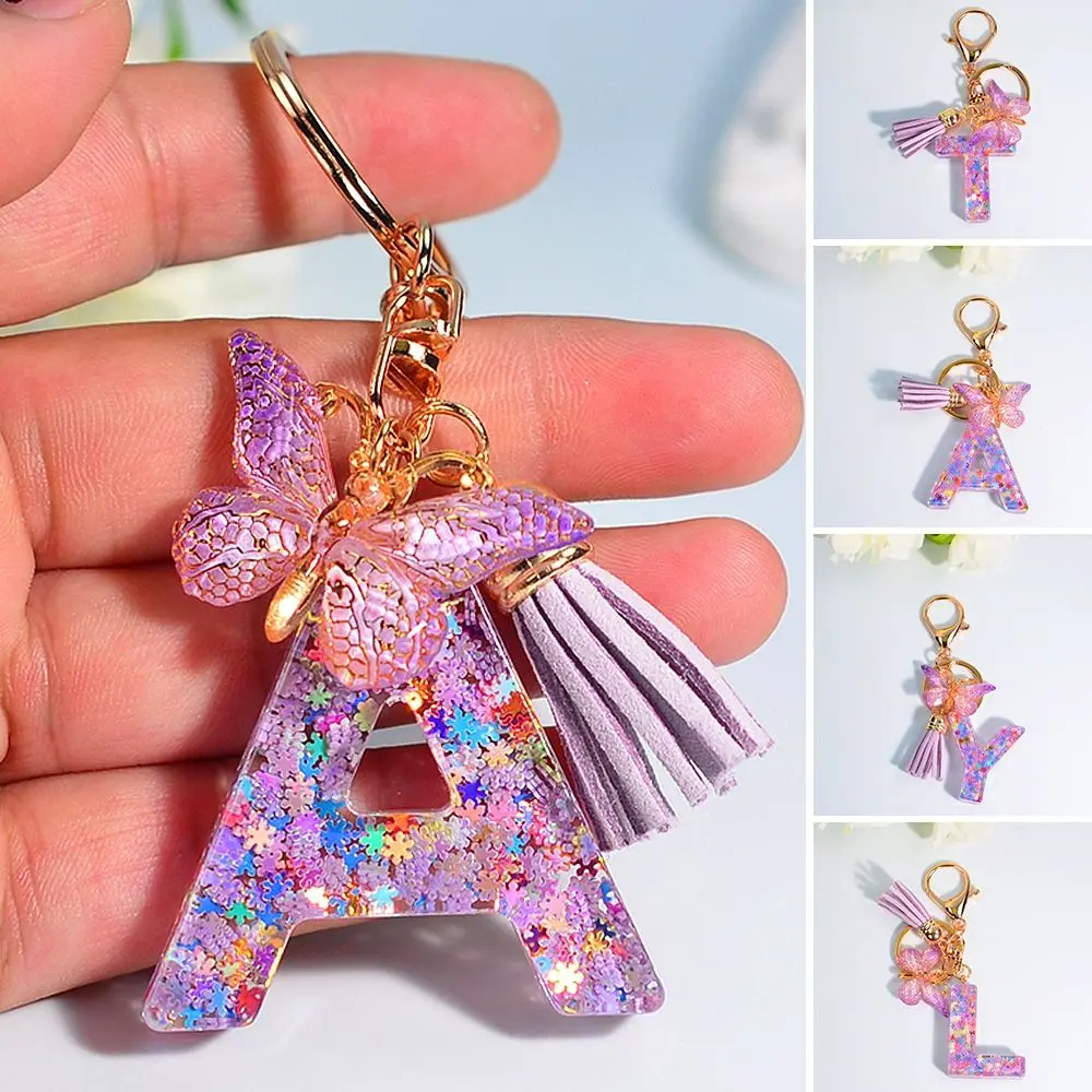 26 Initials Alphabet Keychain Snowflakes Filled Letter Keyrings Purple Butterfly Ornaments Tassel Backpack Pendant
26 Initials Alphabet Keychain Snowflakes Filled Letter Keyrings Purple Butterfly Ornaments Tassel Backpack Pendant