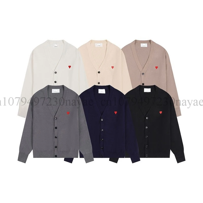 2023 Spring Autumn V Neck Knitted Cardigan Sweater Heart Embroidered men's and women's fashion Knitwear Long Sleeve Top
2023 Spring Autumn V Neck Knitted Cardigan Sweater Heart Embroidered men's and women's fashion Knitwear Long Sleeve Top
