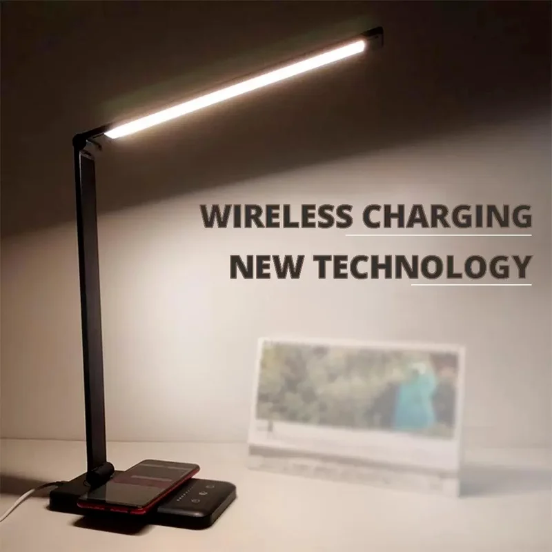 LED Table Desk Lamp Dimmable Touch Timer QI Wireless Charging Pad Eye Protection Multi-Function Reading Light For Phone Charge
LED Table Desk Lamp Dimmable Touch Timer QI Wireless Charging Pad Eye Protection Multi-Function Reading Light For Phone Charge