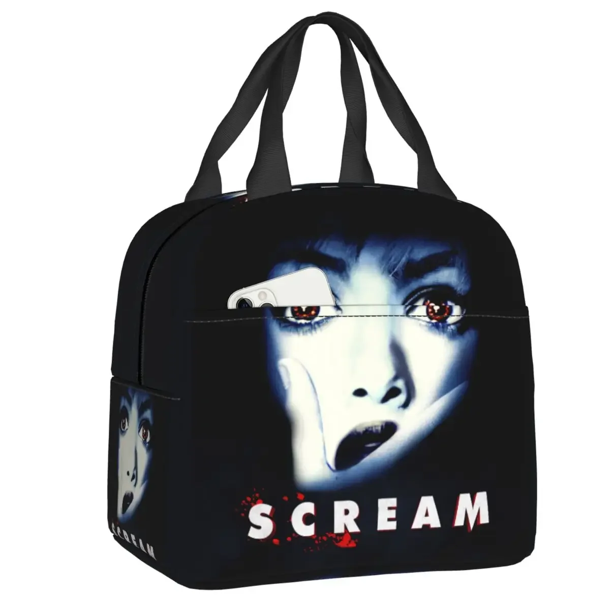 

Сумка для ланча с мотивом Хэллоуина из фильма «ужас» и криком, Женская термотеплая Термосумка, изолированная коробка для ланча для студентов, школьная сумка-тоут для пикника