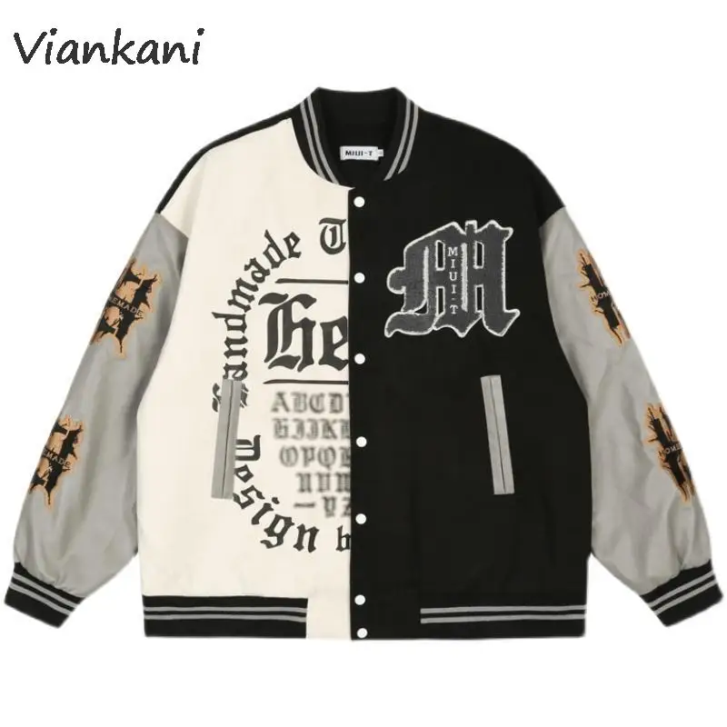 Retro Letter Embroidery Baseball Jackets Men Autumn 2022 New Hip-hop Stitching Jacket streetwear casual Bomber Outwear Tops
Retro Letter Embroidery Baseball Jackets Men Autumn 2022 New Hip-hop Stitching Jacket streetwear casual Bomber Outwear Tops
