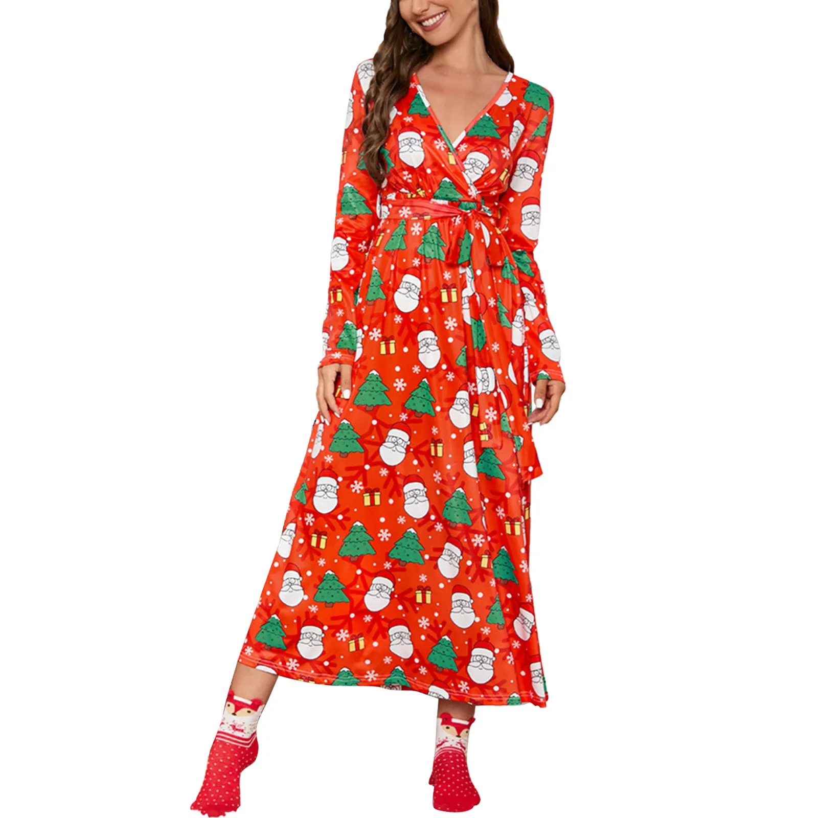 Рождественское платье с принтом, осенне-зимнее длинное трикотажное платье с v-образным вырезом на талии, летнее платье макси, повседневное м...
Рождественское платье с принтом, осенне-зимнее длинное трикотажное платье с v-образным вырезом на талии, летнее платье макси, повседневное м...