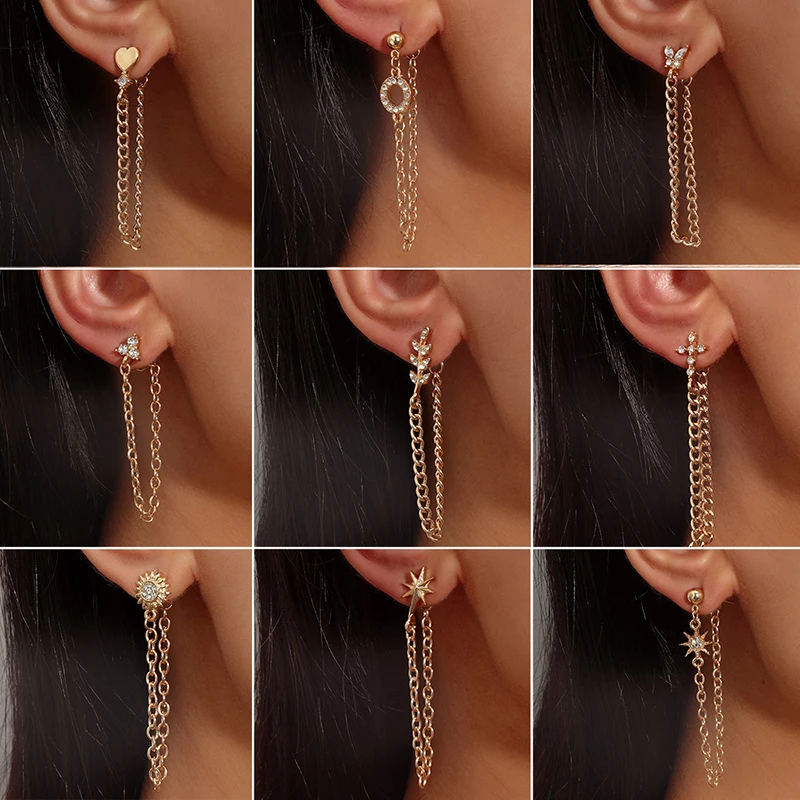 1 Pc Bohemian Long Chain Tassel Stud Earrings Gold Color Heart Drop Earring Cross Earings for Women Minimalist Party Jewelry
1 Pc Bohemian Long Chain Tassel Stud Earrings Gold Color Heart Drop Earring Cross Earings for Women Minimalist Party Jewelry
