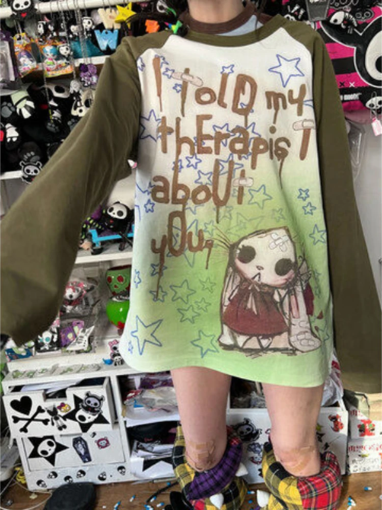 Deeptown Y2K Accessories Oversized T Shirts Women Harajuku Grunge Graphic Tees Kawaii Cartoon Long Sleeve Tops Streetwear E-girl
Deeptown Y2K Accessories Oversized T Shirts Women Harajuku Grunge Graphic Tees Kawaii Cartoon Long Sleeve Tops Streetwear E-girl
