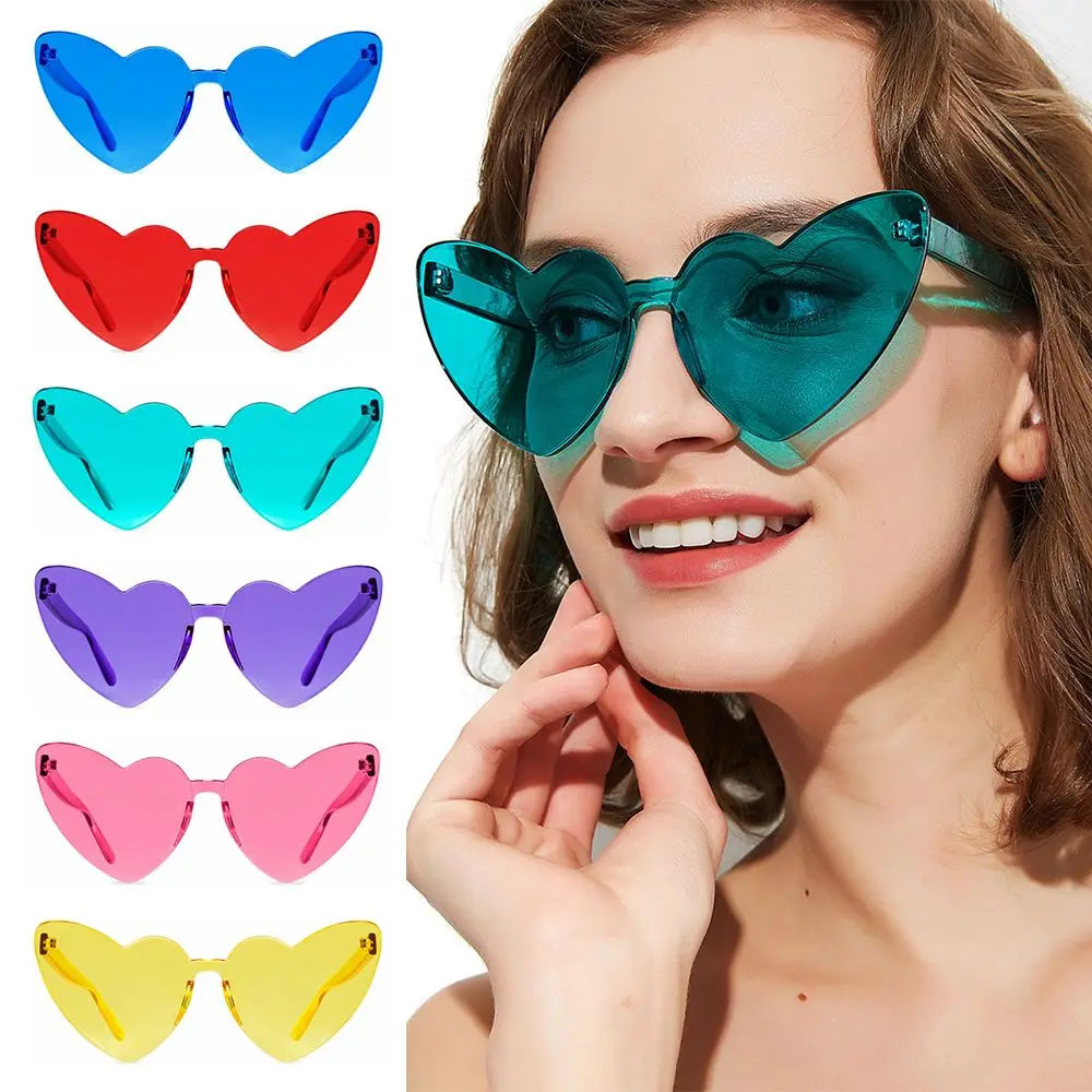 1Pc Fashion Heart-shaped Sunglasses Rimless Thick Sunglasses Trendy Love Heart Women Shades Novelty Party Cosplay Eyewear
1Pc Fashion Heart-shaped Sunglasses Rimless Thick Sunglasses Trendy Love Heart Women Shades Novelty Party Cosplay Eyewear