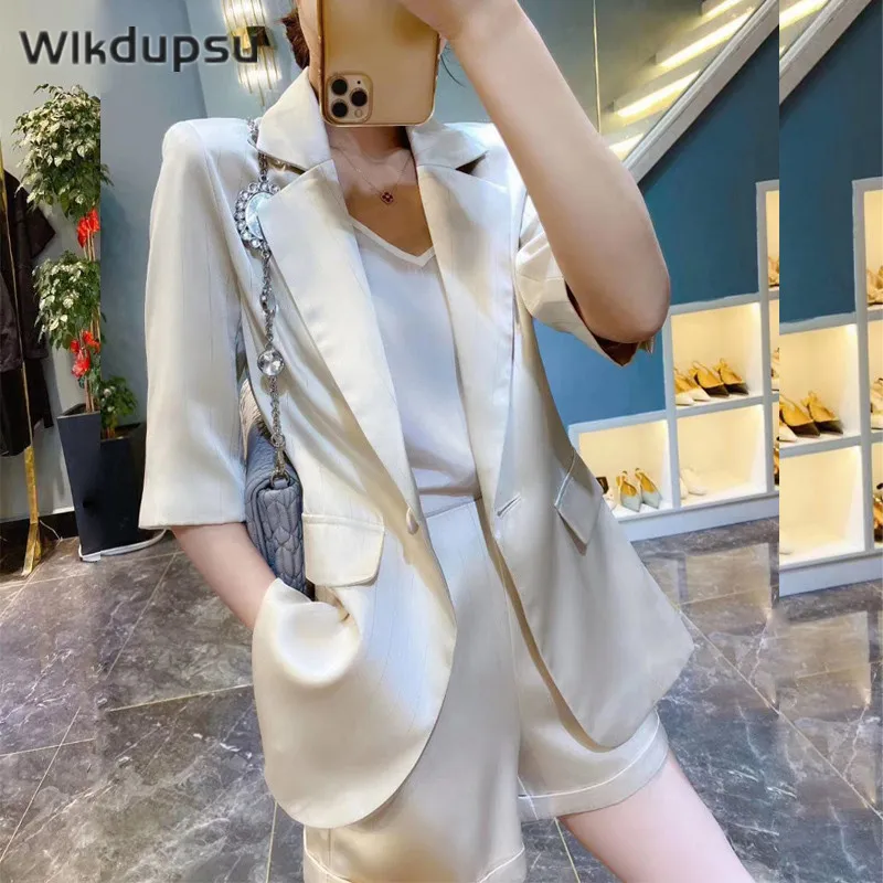 Blazer Shorts Set Women Luxury 2 Piece Suit Business Formal Work Casual Office Lady Spring Summer Fashion Jacket Outfits Female
Blazer Shorts Set Women Luxury 2 Piece Suit Business Formal Work Casual Office Lady Spring Summer Fashion Jacket Outfits Female