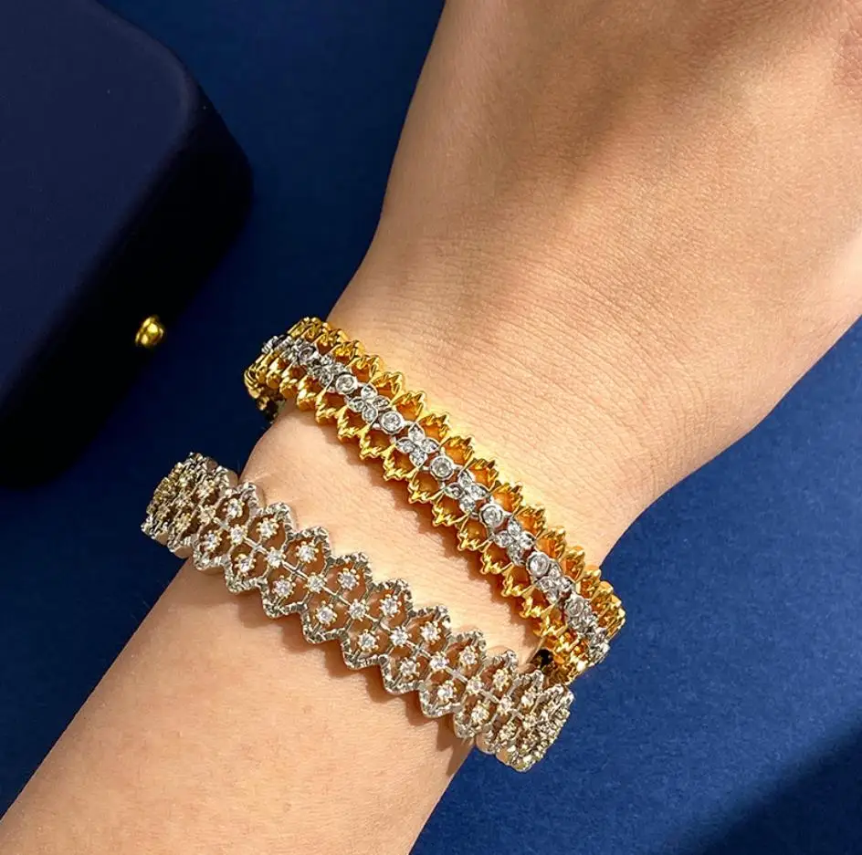 Italian hollow diamond lace honeycomb bracelet Retro C-shaped adjustable opening women vintage gold cuff bracelet 
Italian hollow diamond lace honeycomb bracelet Retro C-shaped adjustable opening women vintage gold cuff bracelet