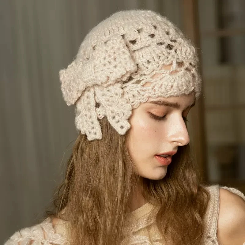 Handmade White Knitting Hat Autumn And Winter Korean Version Of Versatile Wool Hat Sweet And Lovely Bow Bud Beret
Handmade White Knitting Hat Autumn And Winter Korean Version Of Versatile Wool Hat Sweet And Lovely Bow Bud Beret