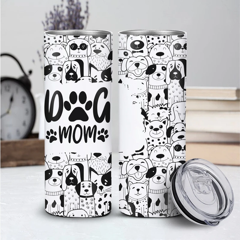 20oz Dog Mom Tumbler Black and White Cups Thermos Flask Vacuum Water Bottle Fitness Outdoor Sports Stainless Steel Coffee Mug
20oz Dog Mom Tumbler Black and White Cups Thermos Flask Vacuum Water Bottle Fitness Outdoor Sports Stainless Steel Coffee Mug
