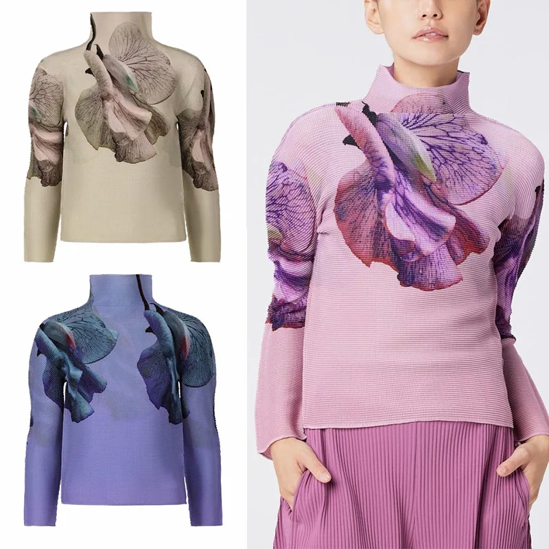 Miyake Pleated Women graphic t-shirts Tees Fashion Spring/Autumn Slim Long Sleeve Turtleneck Female Tops Tees Tide Y2k Tops
Miyake Pleated Women graphic t-shirts Tees Fashion Spring/Autumn Slim Long Sleeve Turtleneck Female Tops Tees Tide Y2k Tops