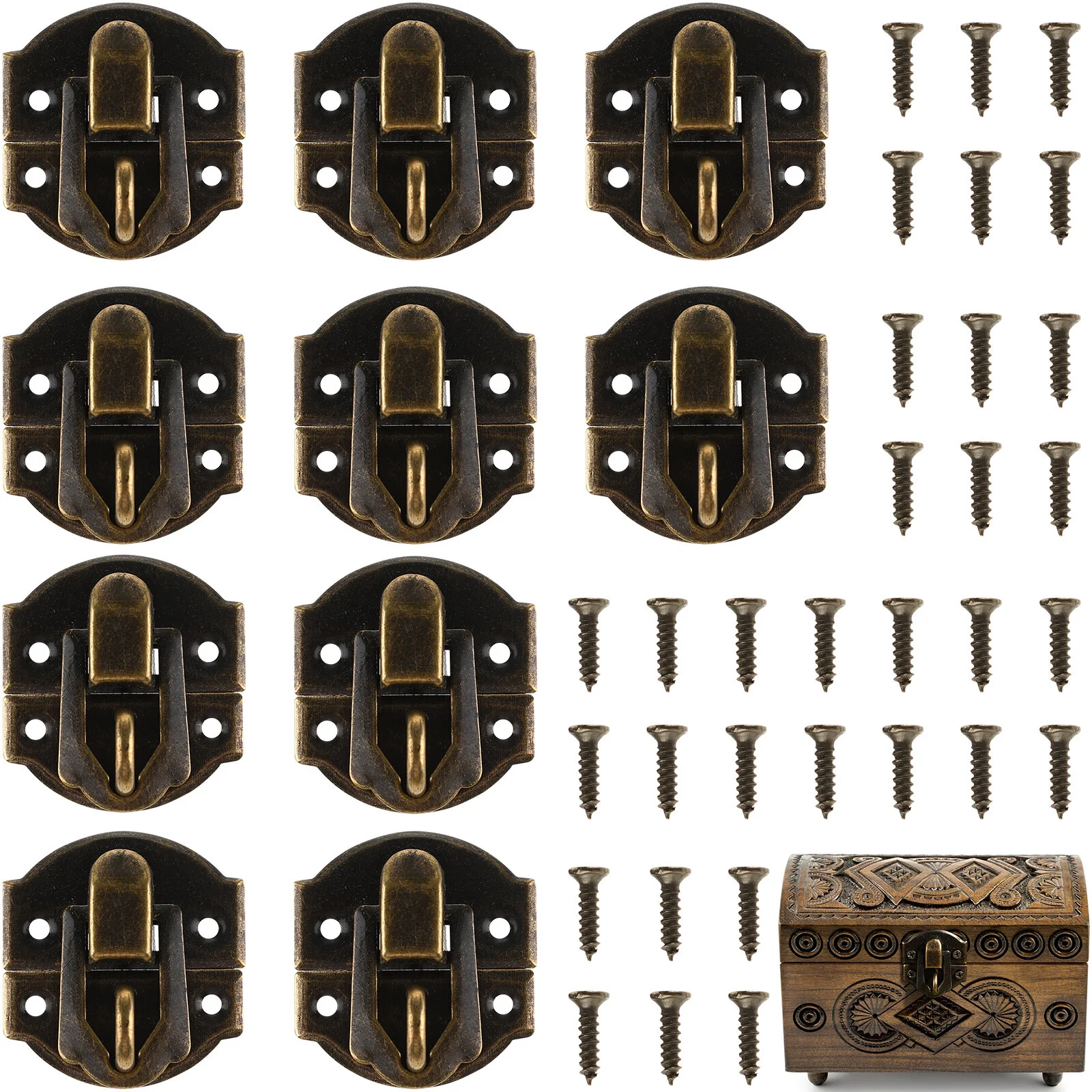Wooden Box Lock Latch Clasp Decorative Hasp Iron Cabinet Buckle Heavy Duty Padlock
Wooden Box Lock Latch Clasp Decorative Hasp Iron Cabinet Buckle Heavy Duty Padlock
