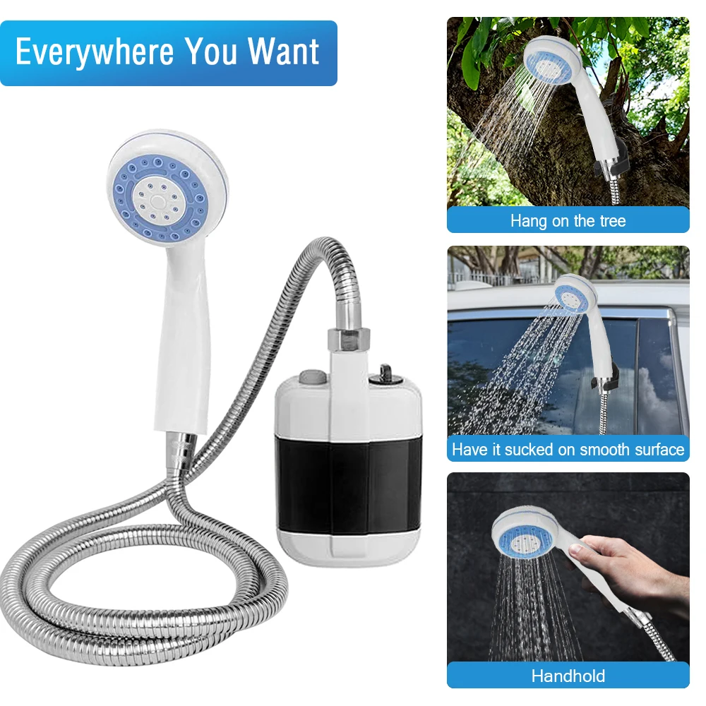 Portable Camping Shower Outdoor Rechargeable Shower Head Bathing 3.7V Pump 4.9ft for Camping Beach Swimming
Portable Camping Shower Outdoor Rechargeable Shower Head Bathing 3.7V Pump 4.9ft for Camping Beach Swimming