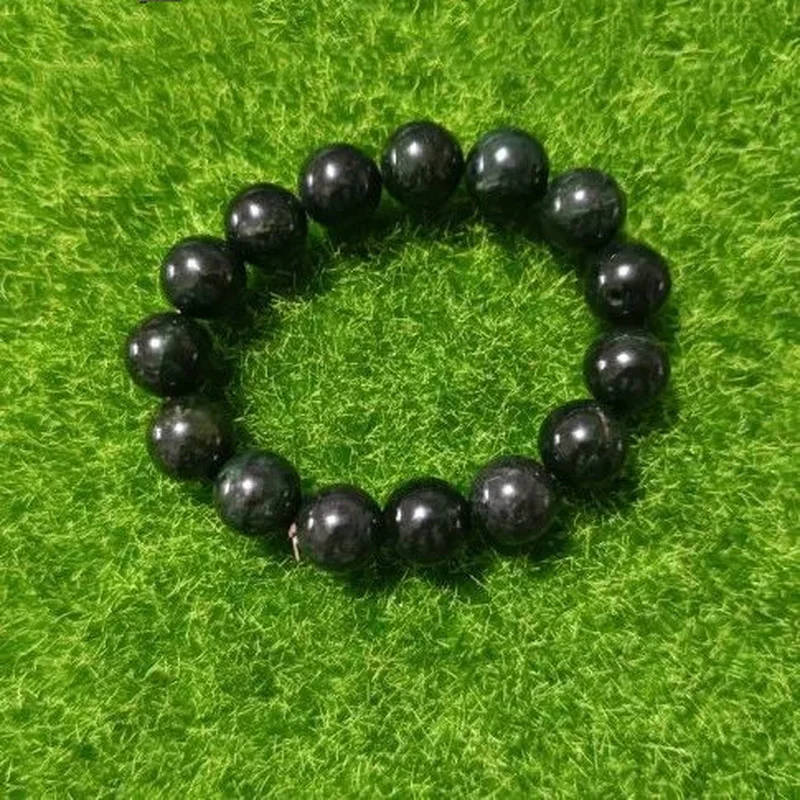 

Pure Natural Tibetan Medicine King Stone Bracelet New Treasure Meteorite Jade Men's and Women's National Style Bracelet