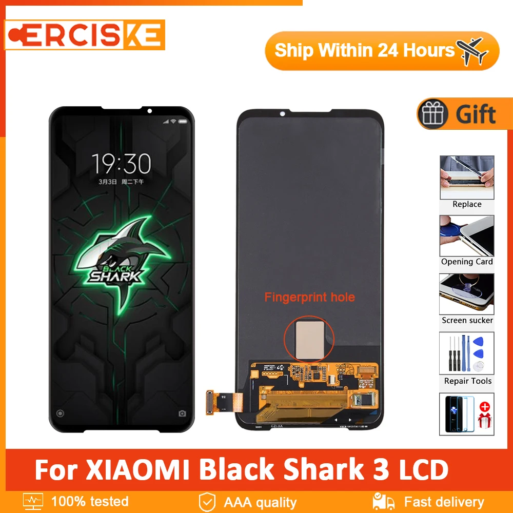 

Оригинальный дисплей 6,67 дюйма для Xiaomi Black Shark 3 ЖК-дисплей Amoled сенсорный экран дигитайзер в сборе для BlackShark 3 KLE-H0 LCD