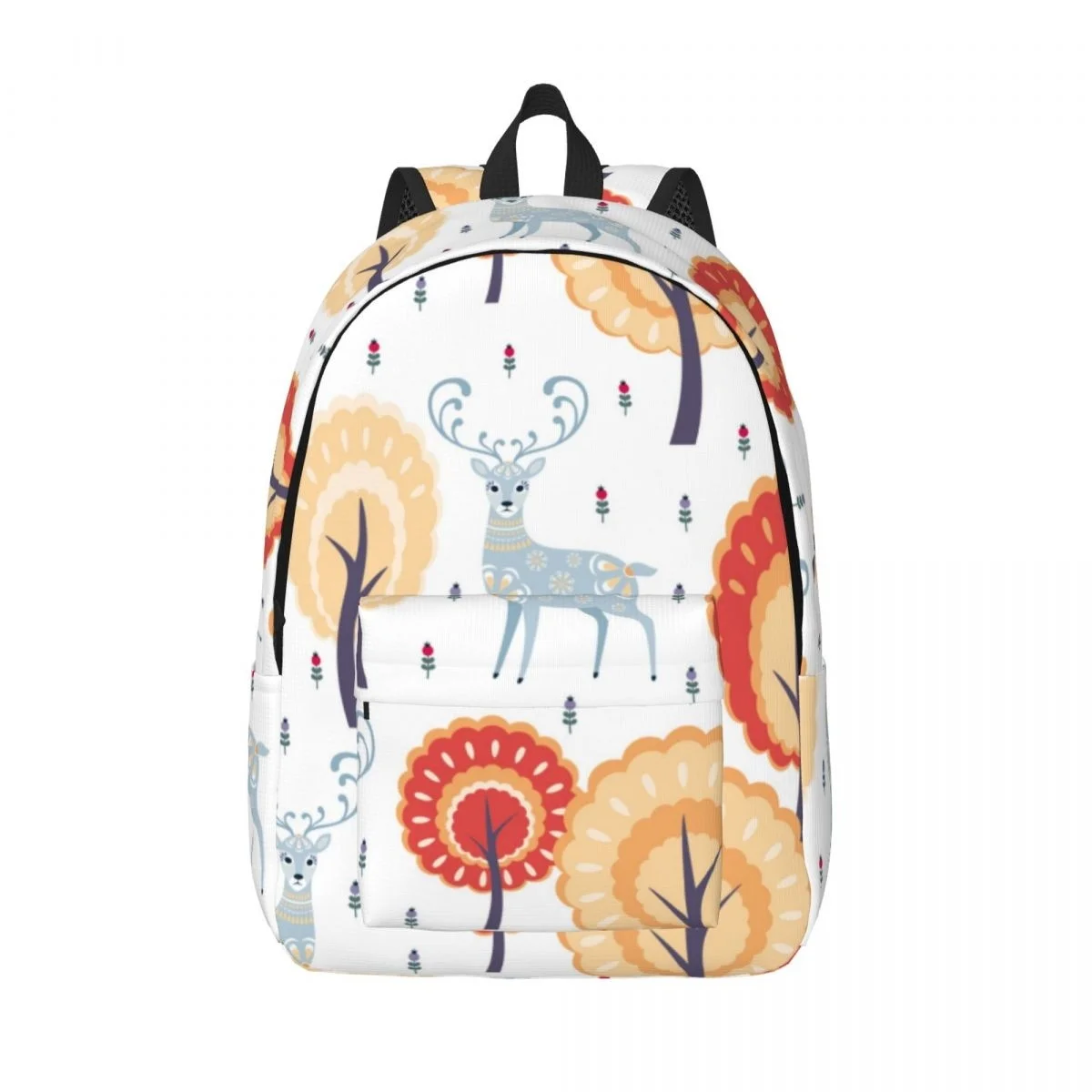 

Schoolbag Student Backpack Folk Deer And Tree Shoulder Backpack Laptop Bag School Backpack