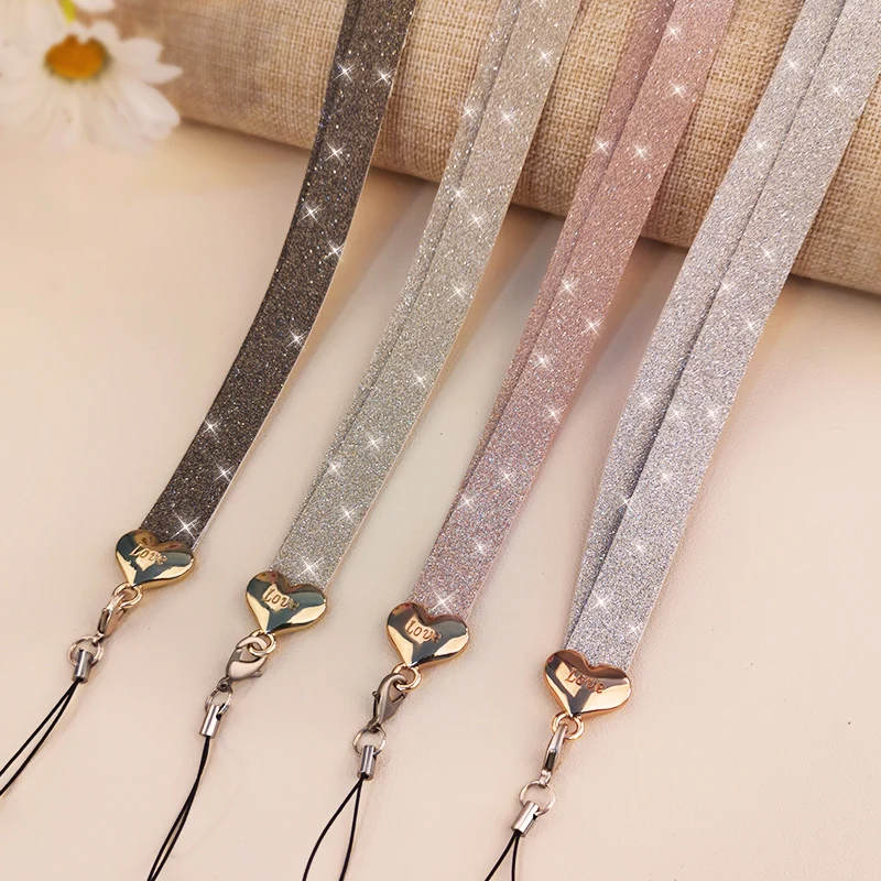 Phone USB Badge Holder Hang Rope Lariat Lanyard Glitter Anti-lost Lanyard Glitter Heart Lanyard For keychain ID Card Pass Mobile
Phone USB Badge Holder Hang Rope Lariat Lanyard Glitter Anti-lost Lanyard Glitter Heart Lanyard For keychain ID Card Pass Mobile