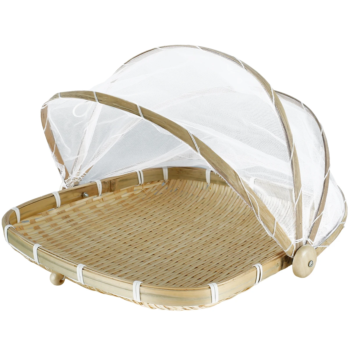 Bamboo Tent Basket Breathable Hand-Woven Food Cover Tray Natural Harmless Bug-Proof Basket with Mesh for Fruit Vegetable Bread
Bamboo Tent Basket Breathable Hand-Woven Food Cover Tray Natural Harmless Bug-Proof Basket with Mesh for Fruit Vegetable Bread