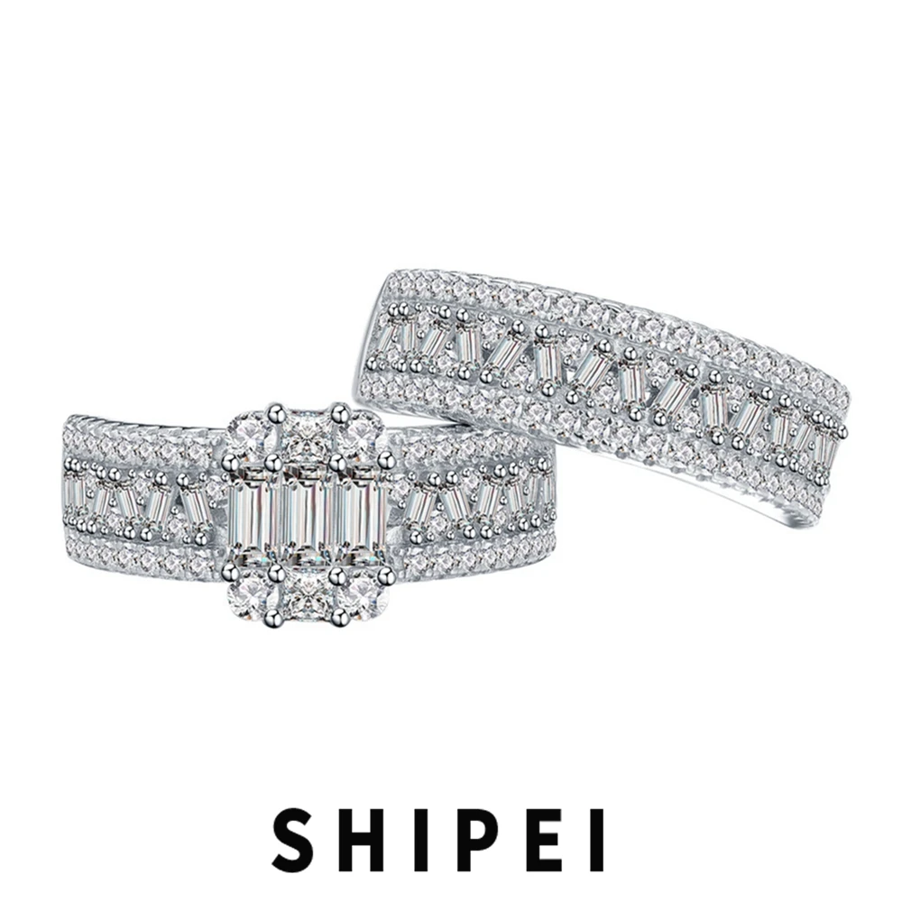 SHIPEI Hip Hop Rock 925 Sterling Silver White Sapphire Gemstone Fine Jewelry 18K Gold Plated Women Ring Set 2Pcs Drop Shipping
SHIPEI Hip Hop Rock 925 Sterling Silver White Sapphire Gemstone Fine Jewelry 18K Gold Plated Women Ring Set 2Pcs Drop Shipping