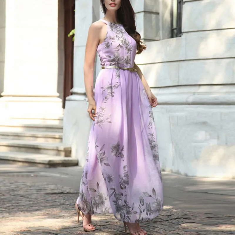 Long Chiffon Dresses 2022 New Summer Halter Neck Sleeveless Slim Waist Women Print Floral Dress Sundress Vestido Longo Robes
Long Chiffon Dresses 2022 New Summer Halter Neck Sleeveless Slim Waist Women Print Floral Dress Sundress Vestido Longo Robes