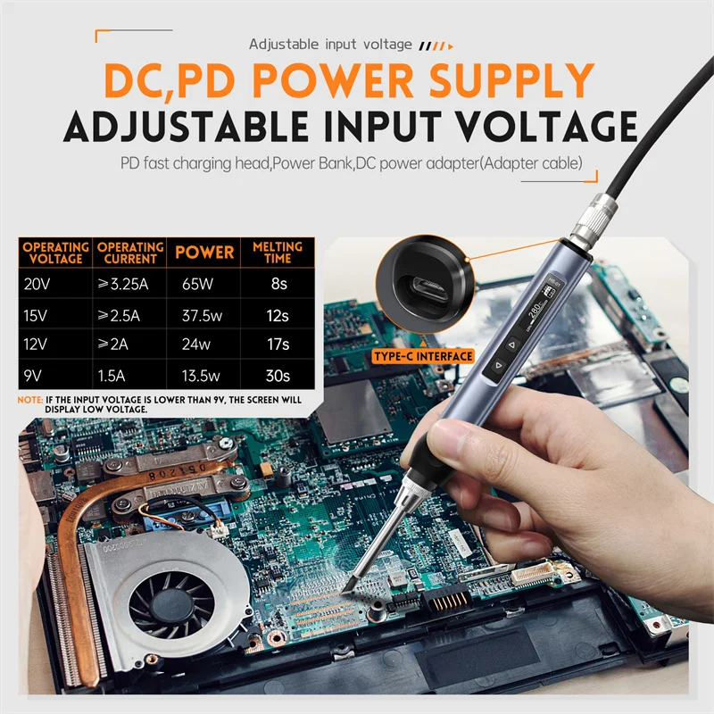 Newest HS-01 Smart Electric Soldering Iron PD 65W Adjustable Constant Temperature Fast Heat Portable Soldering Iron Station Set
Newest HS-01 Smart Electric Soldering Iron PD 65W Adjustable Constant Temperature Fast Heat Portable Soldering Iron Station Set
