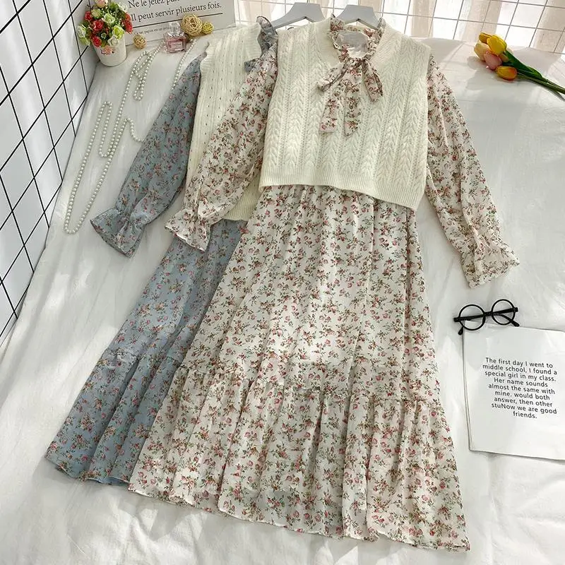 Women Floral Print Dresses and Sleeveless Vests Female Beach Long Dress Clothing Vestidos Ladies Two Piece Sets Outfits G472
Women Floral Print Dresses and Sleeveless Vests Female Beach Long Dress Clothing Vestidos Ladies Two Piece Sets Outfits G472