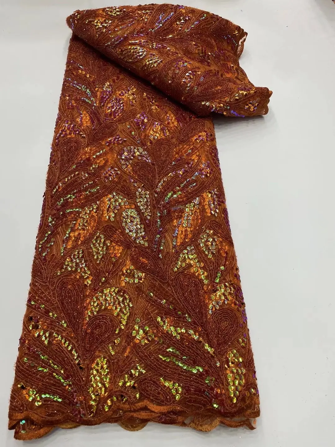 Ярко-оранжевая кружевная ткань с аппликацией и блестками, качественный Африканский кружевной шнур, Тюлевая сетчатая ткань для одежды, платья
Ярко-оранжевая кружевная ткань с аппликацией и блестками, качественный Африканский кружевной шнур, Тюлевая сетчатая ткань для одежды, платья