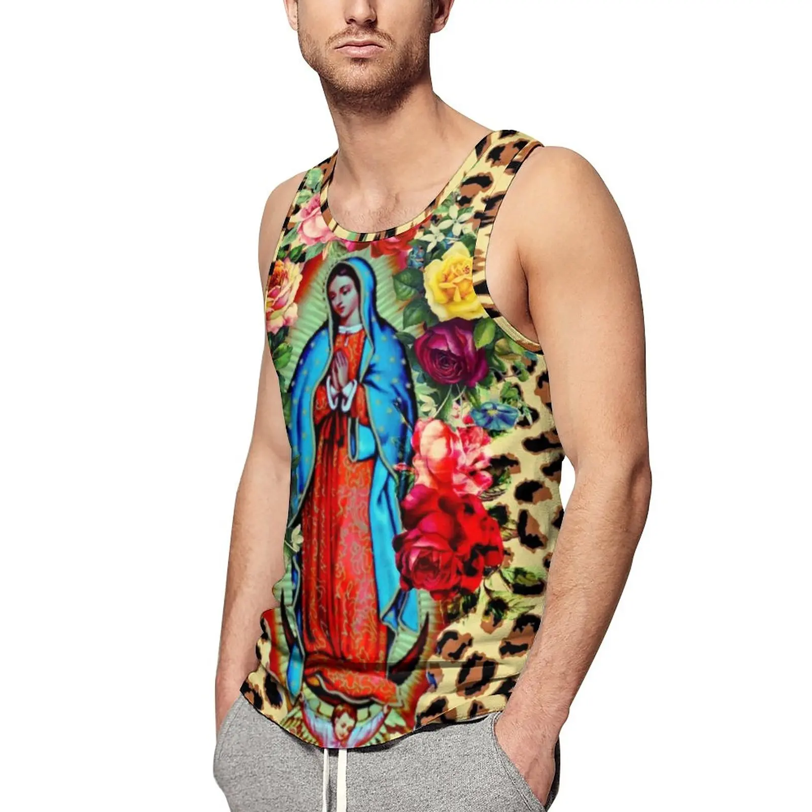 Guadalupe Virgin Mary Tank Top Floral Print Fashion Tops Beach Gym Man Design Sleeveless Vests Plus Size 4XL 5XL
Guadalupe Virgin Mary Tank Top Floral Print Fashion Tops Beach Gym Man Design Sleeveless Vests Plus Size 4XL 5XL