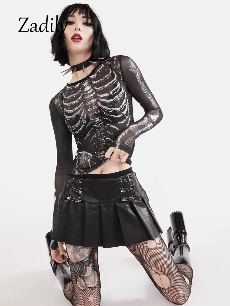 Zadily 2023 Summer Gothic Long Sleeve Women Black T Shirt Sexy Slim Mesh Skulls Print Sheer Woman Top Female Strecth Clothing
Zadily 2023 Summer Gothic Long Sleeve Women Black T Shirt Sexy Slim Mesh Skulls Print Sheer Woman Top Female Strecth Clothing