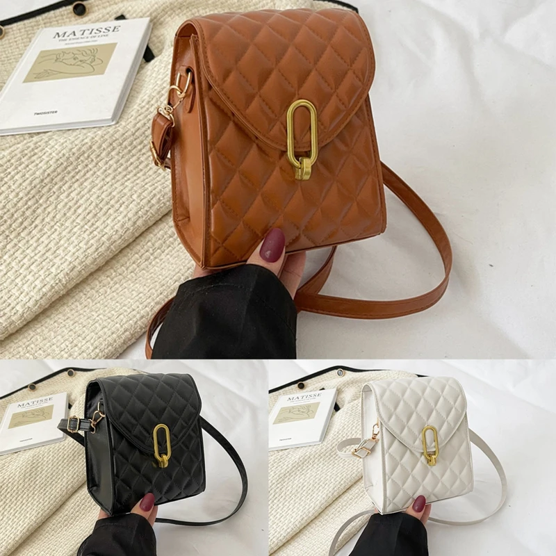 Women's PU Leather Crossbody Bag Solid Color Diamond Pattern Buckle Mini Shoulder Bag
Women's PU Leather Crossbody Bag Solid Color Diamond Pattern Buckle Mini Shoulder Bag