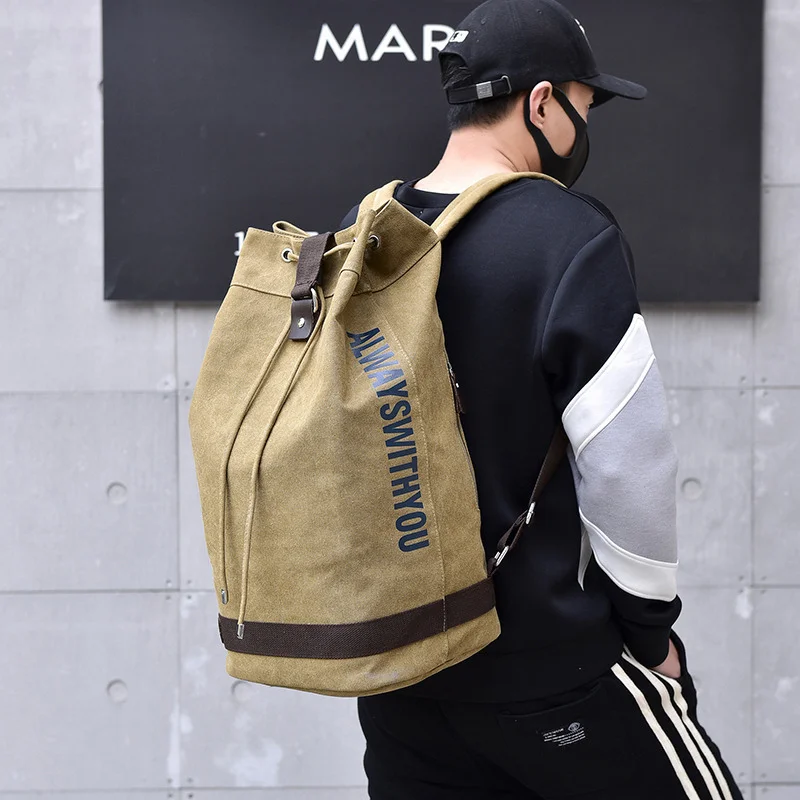 Fashion casual canvas sports backpack bucket bag computer backpack men's travel backpack women's schoolbag
Fashion casual canvas sports backpack bucket bag computer backpack men's travel backpack women's schoolbag