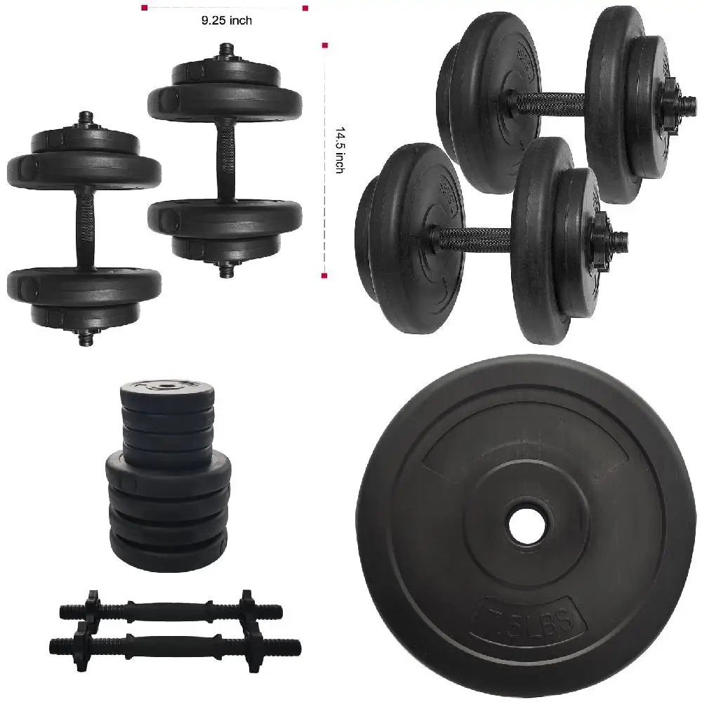 Stunning Black 40 lb Plated Vinyl Dumbbell Set - 20 Pounds per Pair, Perfect for Home Gym Training and Fitness.
Stunning Black 40 lb Plated Vinyl Dumbbell Set - 20 Pounds per Pair, Perfect for Home Gym Training and Fitness.