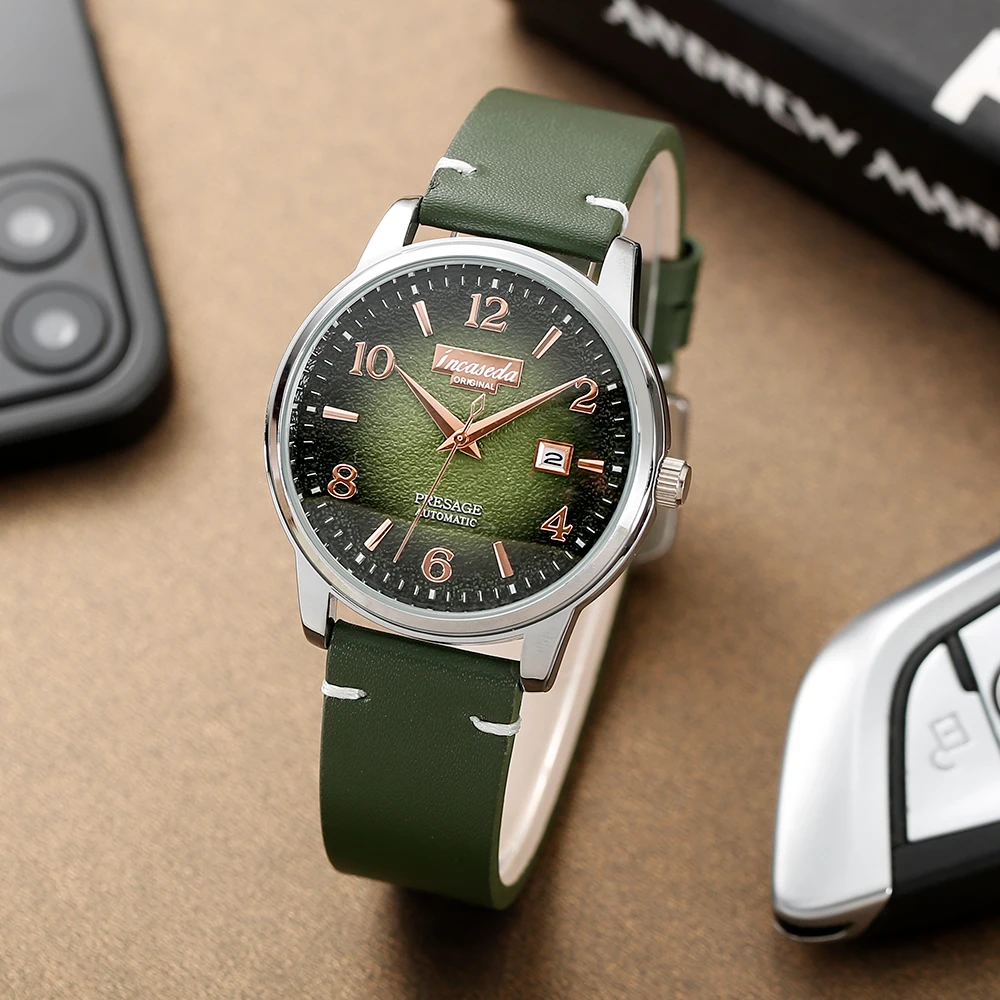 2023 new incaseda three needle belt calendar fashion business green face fashion leisure quartz watch belt box
2023 new incaseda three needle belt calendar fashion business green face fashion leisure quartz watch belt box