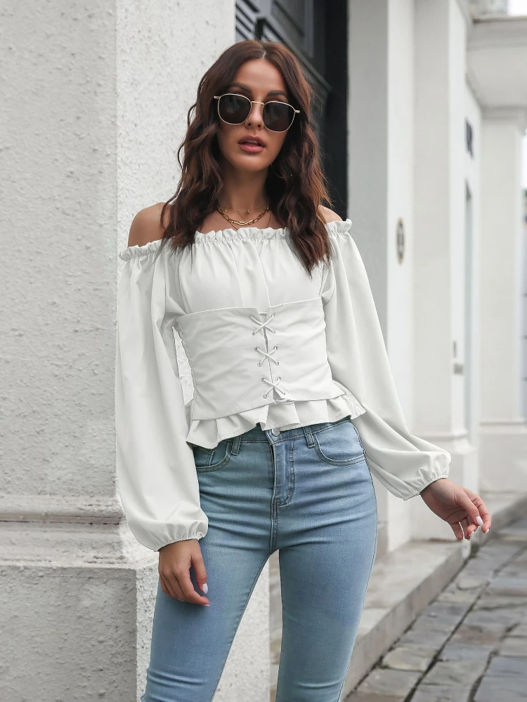 New Lantern Sleeve Collar Waist Short Jacket Women's Long Sleeve Chiffon Shirt Blouse Womens Tops Womens Blouses Women Shirt
New Lantern Sleeve Collar Waist Short Jacket Women's Long Sleeve Chiffon Shirt Blouse Womens Tops Womens Blouses Women Shirt