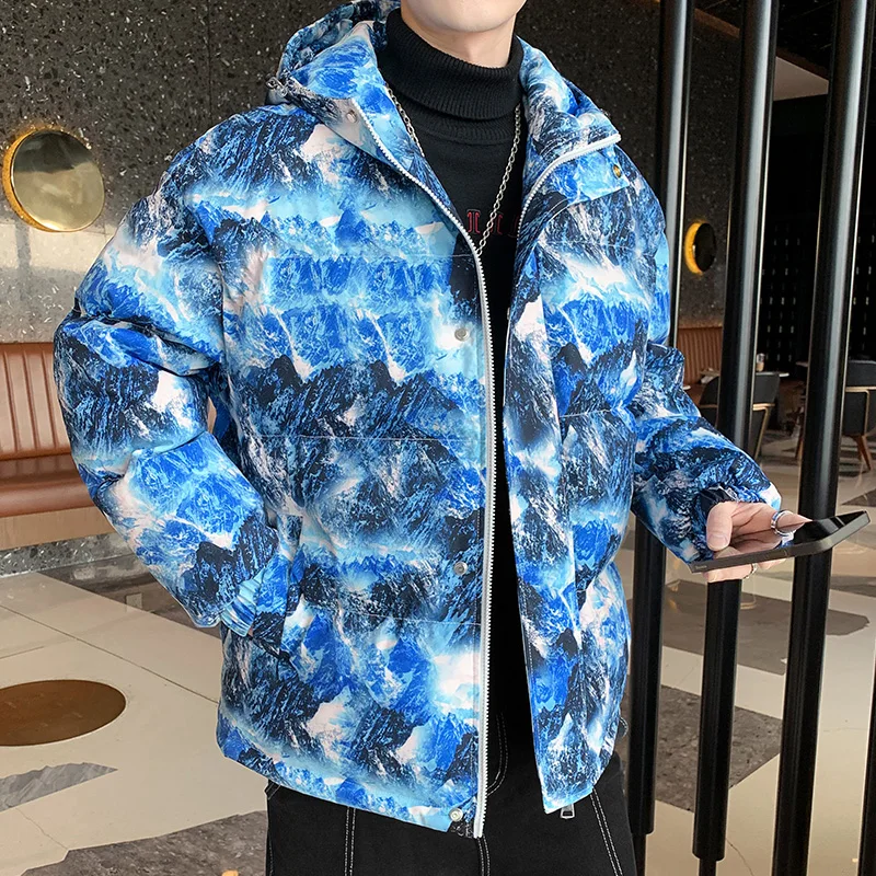 Fashion 2022 Winter Tie-Dyed Hooded Cotton-Padded Jackets Mens Hip Hop Parkas Thicken Warm Bread Coats Stretwear Tops Clothing 
Fashion 2022 Winter Tie-Dyed Hooded Cotton-Padded Jackets Mens Hip Hop Parkas Thicken Warm Bread Coats Stretwear Tops Clothing