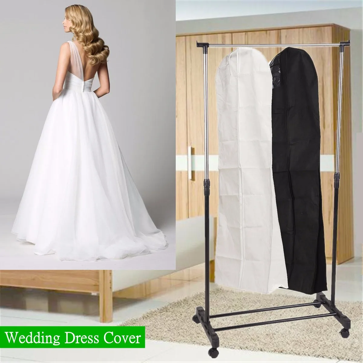 Wedding Dress Dust Cover Garment Protector Suit Coat Bride Gown Storage Bags Pouch Clothing Cover Transparent Wardrobe Hanging
Wedding Dress Dust Cover Garment Protector Suit Coat Bride Gown Storage Bags Pouch Clothing Cover Transparent Wardrobe Hanging