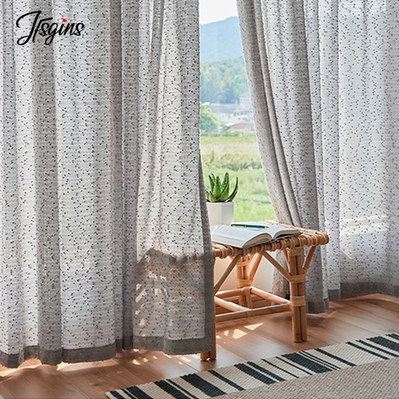 

Living Room Window Curtains for Bedroom Tulle Sheer Curtain for Balcony Kitchen Doorway French Voile Cortinas Fabric Customize