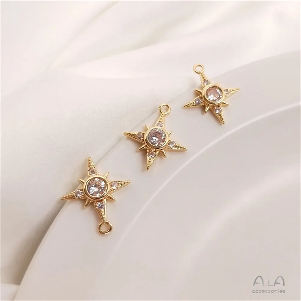 14K Gold Filled Plated Diamond set zircon star pendant diy bracelet necklace clavicle chain ear hanging pendant
14K Gold Filled Plated Diamond set zircon star pendant diy bracelet necklace clavicle chain ear hanging pendant