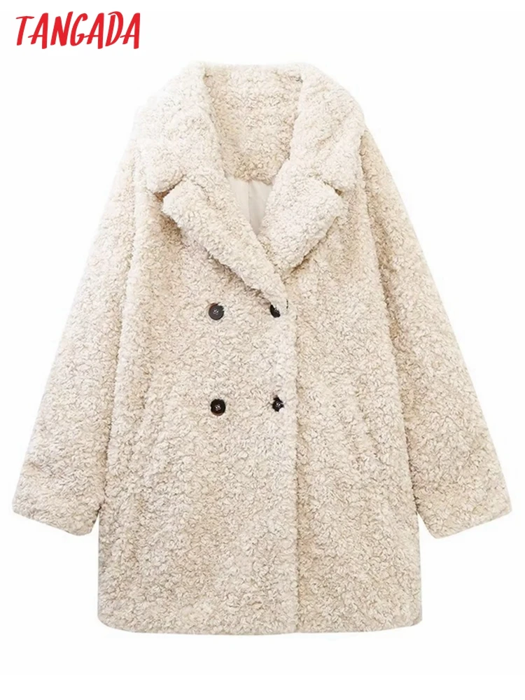 Tangada 2022 Winter Women Beige Faux Fur Coat Long Sleeve Warm Thick Elegant Female Overcoat 6H128
Tangada 2022 Winter Women Beige Faux Fur Coat Long Sleeve Warm Thick Elegant Female Overcoat 6H128