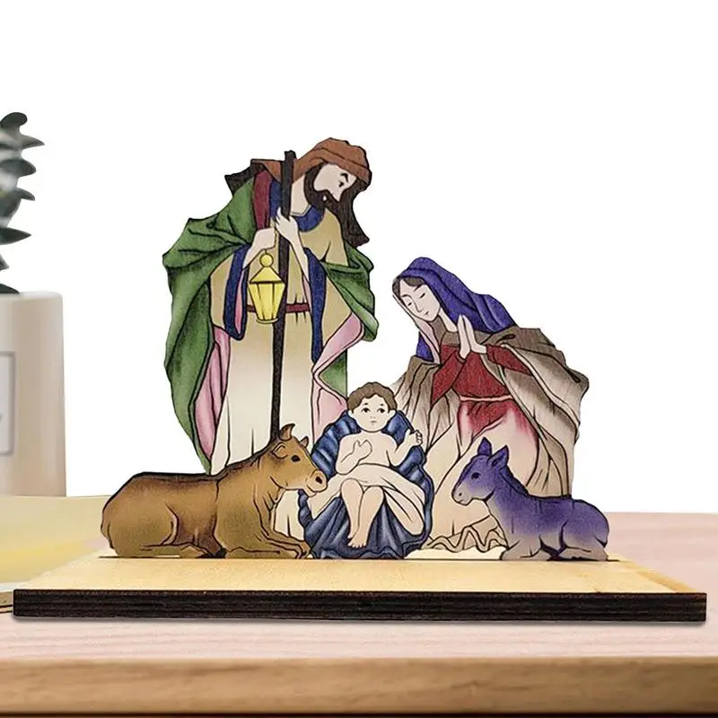 Christmas Nativity Scene Set Figurines Wooden Jesus Birth Manger For Fireplaces Living Room Decor Catholic Holy Family Ornaments
Christmas Nativity Scene Set Figurines Wooden Jesus Birth Manger For Fireplaces Living Room Decor Catholic Holy Family Ornaments