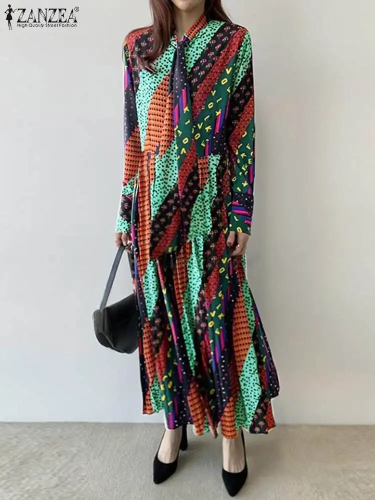 Женское винтажное платье с круглым вырезом, длинным рукавом и цветочным принтом 
Женское винтажное платье с круглым вырезом, длинным рукавом и цветочным принтом