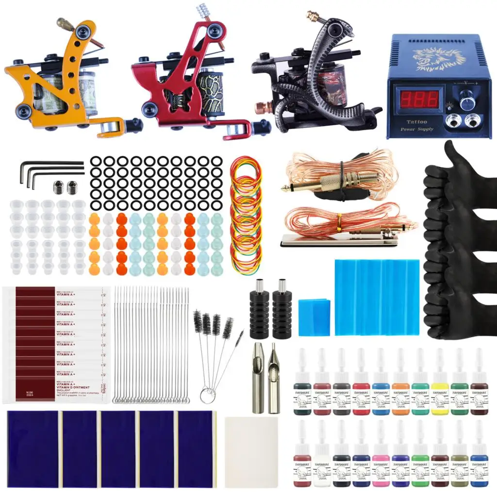 Tattoo Machines Tattoo Kit Gun With Inks Power Supply Tattoo Grips Complete Tattoo Set Accessories Supplies Body Art Tools Set
Tattoo Machines Tattoo Kit Gun With Inks Power Supply Tattoo Grips Complete Tattoo Set Accessories Supplies Body Art Tools Set