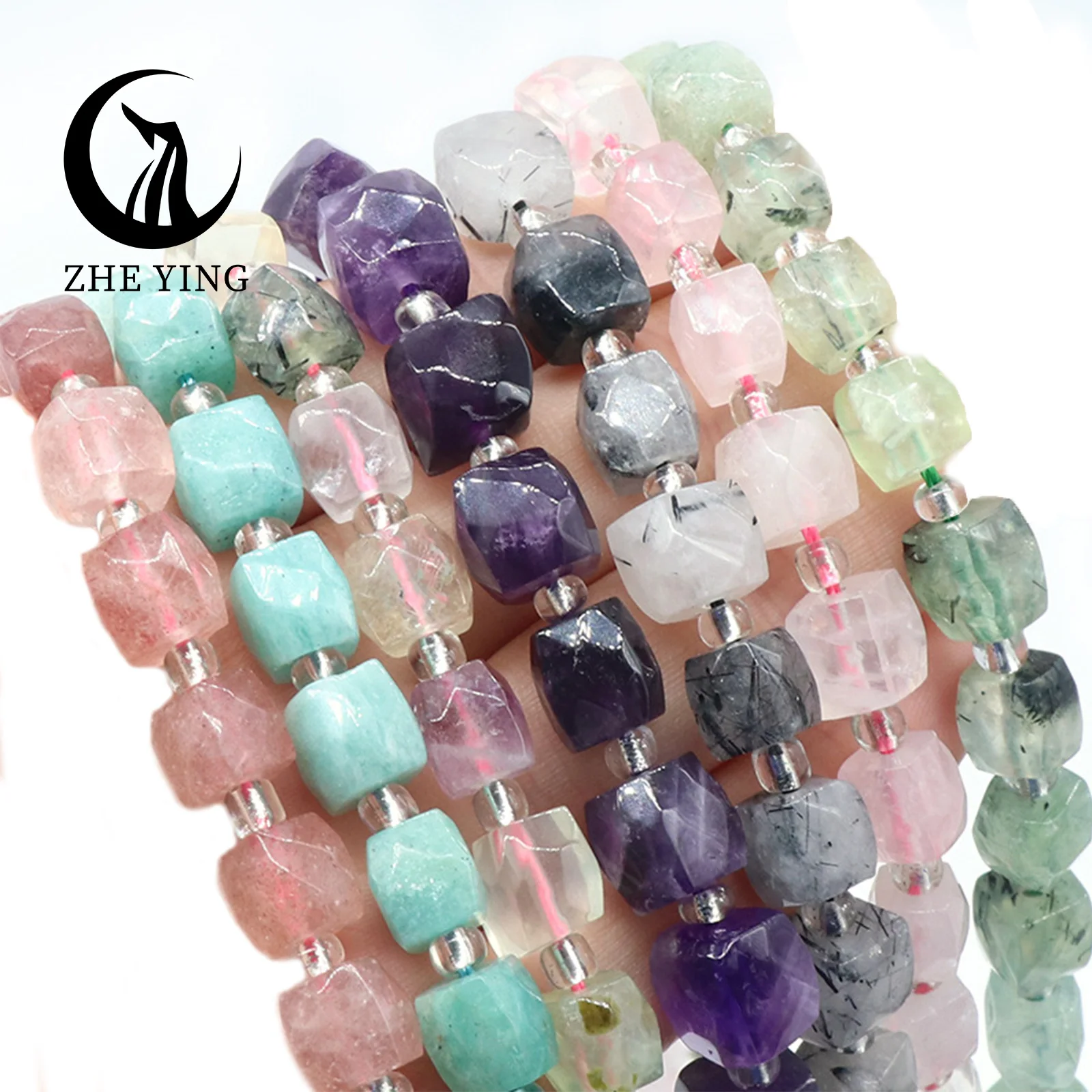 Zhe Ying 8mm 10mm Faceted Cube Beads DIY Necklace Natural Stone Quartz Loose Faceted Square Stone Beads for Jewelry Making 
Zhe Ying 8mm 10mm Faceted Cube Beads DIY Necklace Natural Stone Quartz Loose Faceted Square Stone Beads for Jewelry Making