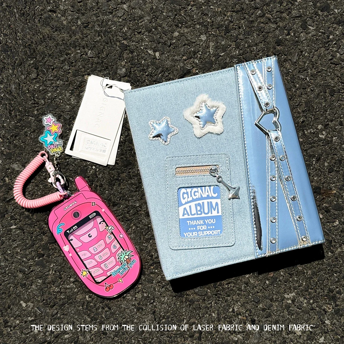 Jeans Laser A5 Binder Kpop Photocard Collect Book 4grid 3inch Photo Holder Idol Photo Album Loose-leaf Notebook 
Jeans Laser A5 Binder Kpop Photocard Collect Book 4grid 3inch Photo Holder Idol Photo Album Loose-leaf Notebook