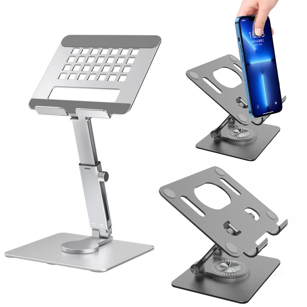 Aluminum Alloy Tablet Holder Stand Foldable 360 Rotating Mobile Phone Holder Hands Free Desktop Tablet Holder Anti Slip for iPad
Aluminum Alloy Tablet Holder Stand Foldable 360 Rotating Mobile Phone Holder Hands Free Desktop Tablet Holder Anti Slip for iPad